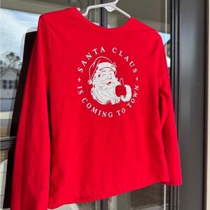 Santa Claus Red Kids Long Sleeve Shirt